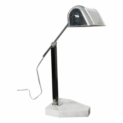 French 20th Century Marble and Chrome Desk Lamp