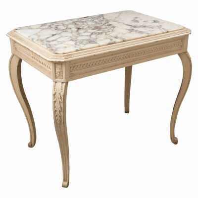 French 19th Century Louis XV Painted Marble Top Table
