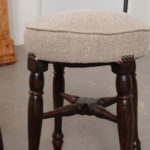 19th Century English Upholstered Mahogany Stool