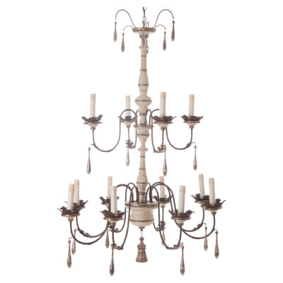 Italian Reproduction Painted 12-Light Chandelier