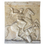 antique carved plaque horse