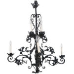 French 20th Century Gothic Style Iron Chandelier 1 scrollWEB.jpg