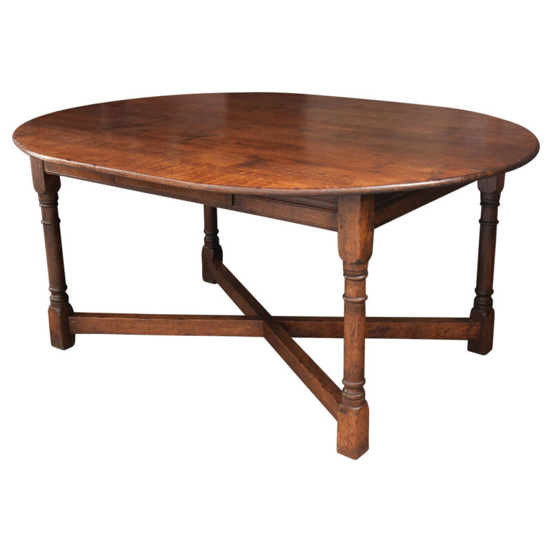 Dutch 19thC oak oval dining table