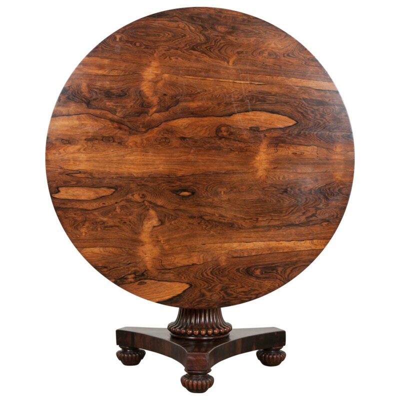 antique irish rosewood pedestal tiltop table gillingtons