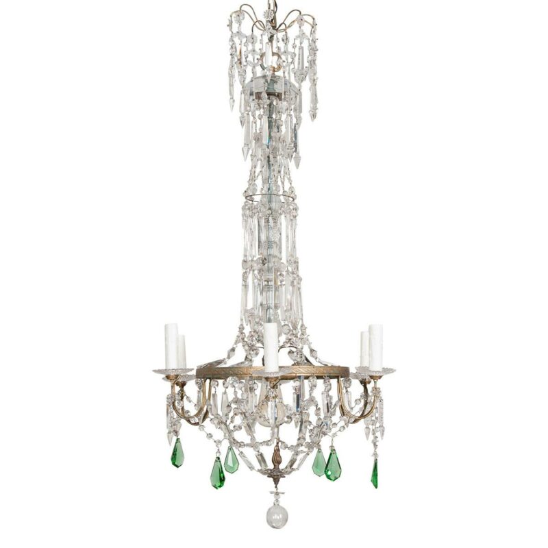 chandelier antique crystal 19thc