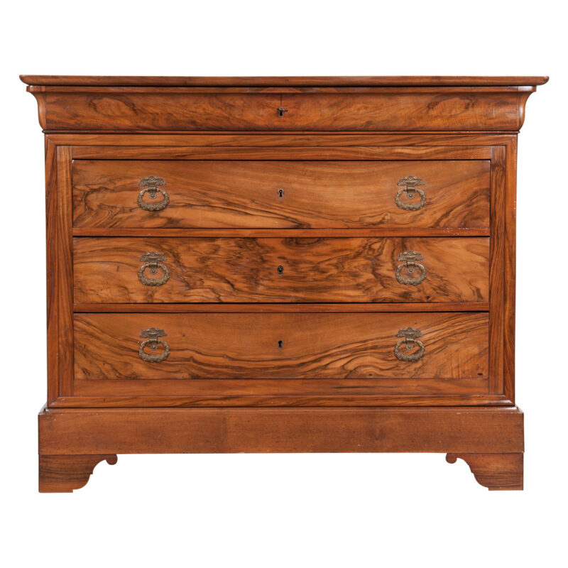 louisphilippe walnut commode chest antique