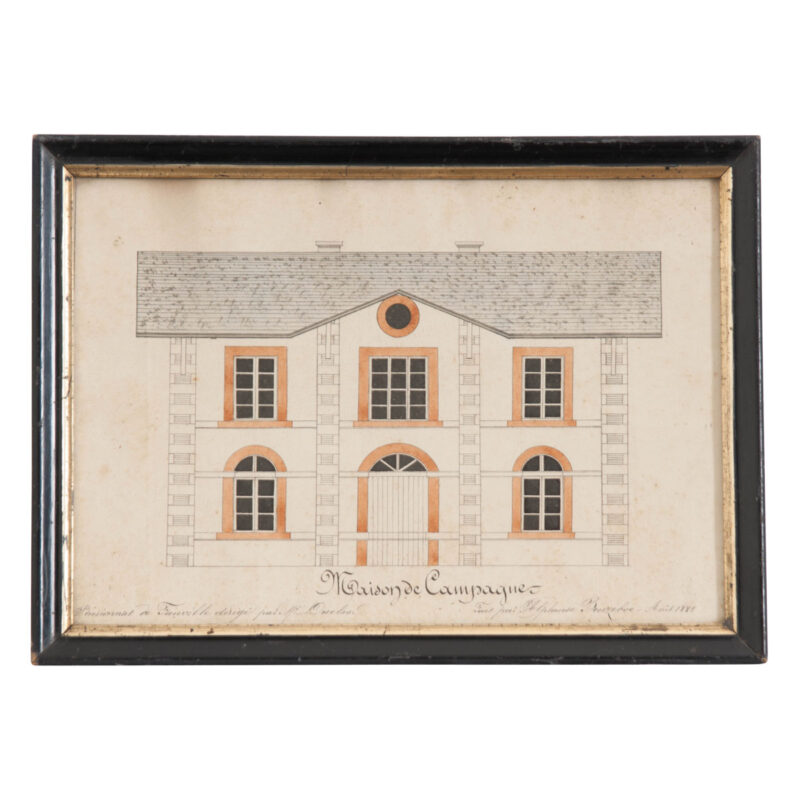 french architectural drawing framed