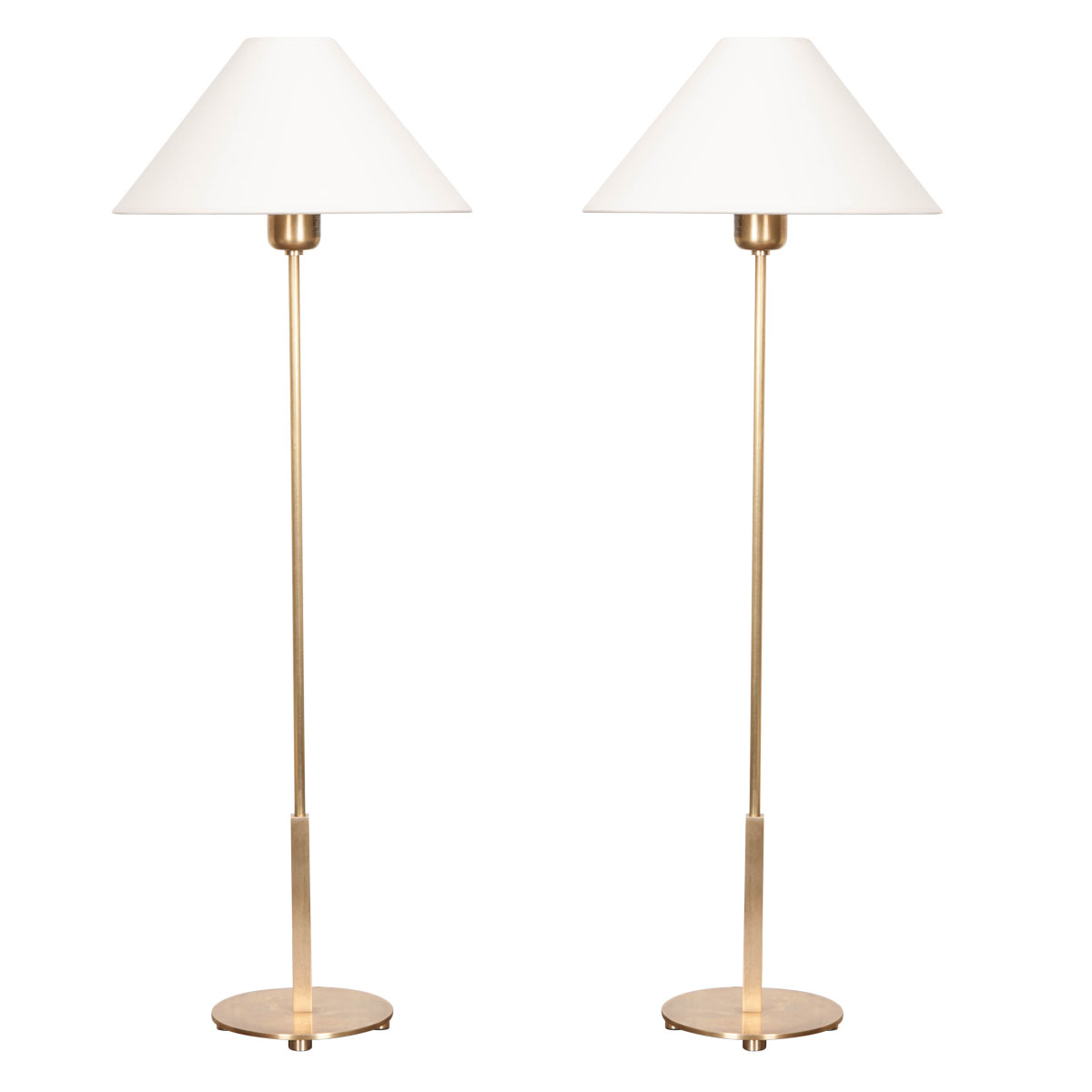 Pair Of Antiqued Brass Buffet Lamps, Vintage Brass Buffet Lamps