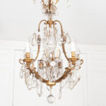 French 19th Century Brass and Crystal Rope Chandelier