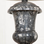 French Vintage Black and White Marble Urn Lamp