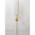 Reproduction Articulating Brass Wall Light with Linen Shade