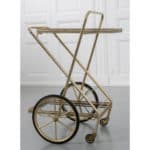 French Vintage Folding Brass Bar Cart