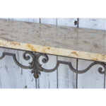 art deco iron fossil marble console