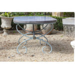oval concrete iron base garden table