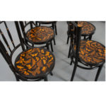 six vintage diningchairs decoupage