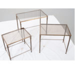 antique nesting tables glass brass