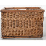 rattan whicker storage basket antique