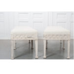 pair swedish upholstered benches