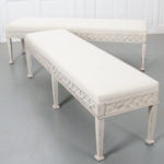 pair swedish upholstered benches
