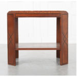 french artdeco oak marble table