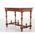 French 19th Century Oak and Walnut Writing Table