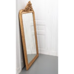 French 19th Century Gold Gilt Mirror with Crest