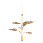 Pierced Leaf Chandelier in Burnished Brass