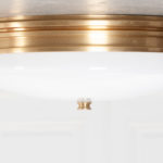 Flush Ceiling Mount Light with White Glass and Brass