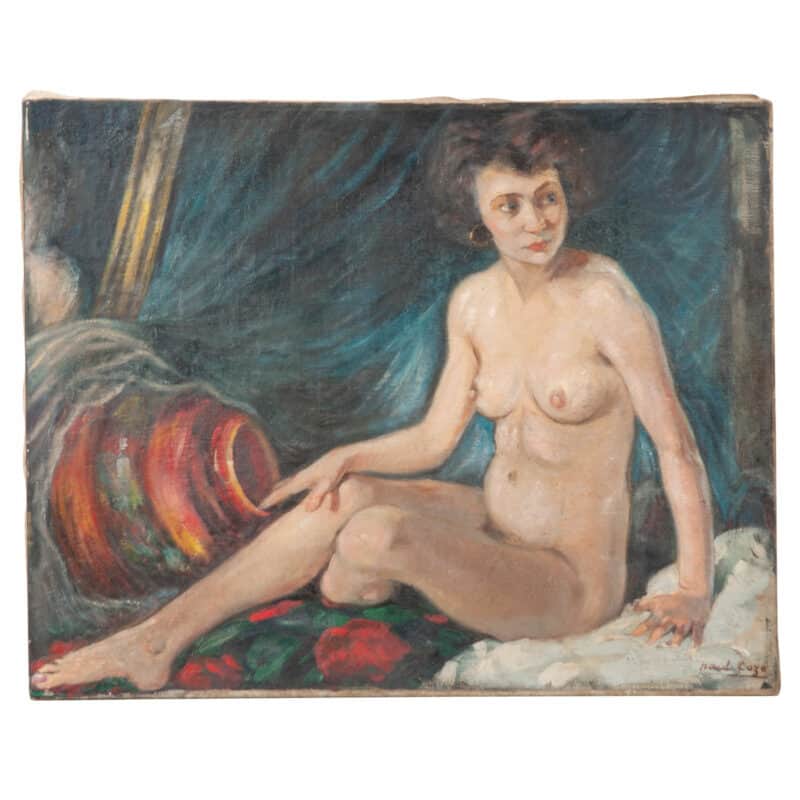Sitting Lady on Canvas
