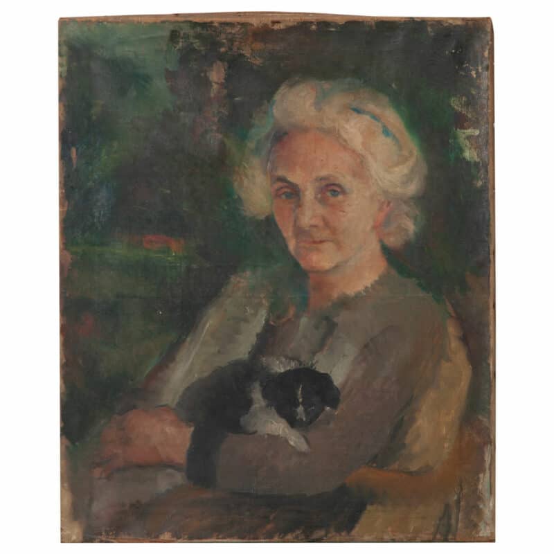 Painting of Lady with Cat