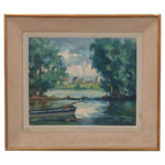 French Landscape- Oil on board framed