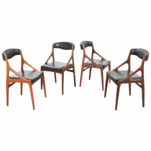 Danish Set of 4 Mid Century Dining Chairs