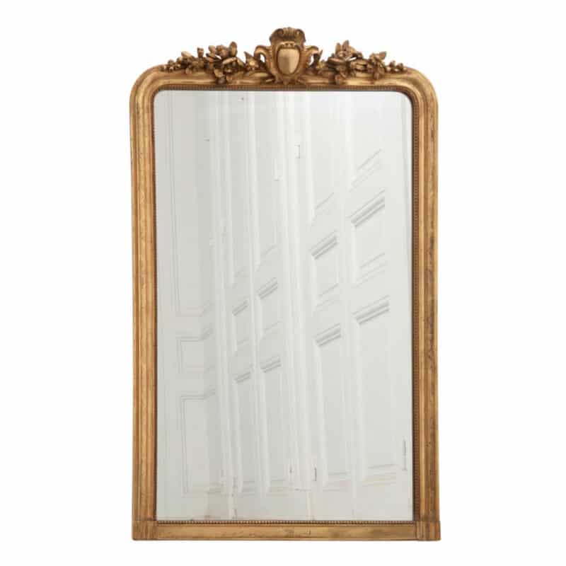 French Petite Giltwood Louis Philippe Style Mantle Mirror