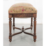 French Carved Walnut Bench with Needlepoint Upholstery