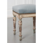 French 19th Painted Stool with Recent Upholstery