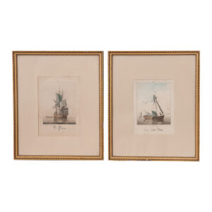 Pair of French Vintage Framed Lithographs