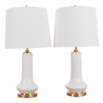 Pair of White Glazed Ceramic Table Lamps