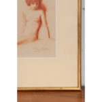 Framed French Vintage Nude Sketch
