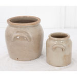 Collection of 2 French Vintage Ceramic White Pots