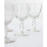 French Set of 6 Cut Crystal Wine Glasses