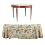 French Louis XVI Extending Table with Custom Tablecloth
