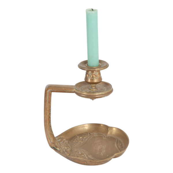 French Early 20th Century Art Nouveau Brass Candle Holder