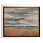 French Vintage Landscape Painting in New Frame