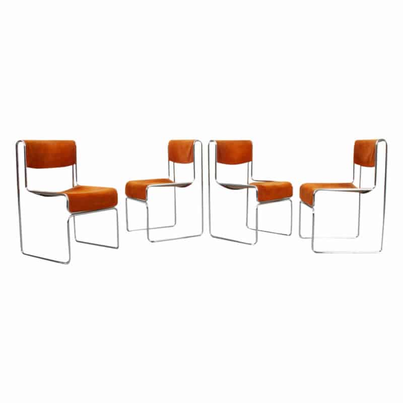 Set of 4 German Mid-Century Modern Dining Chairs