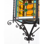 Vintage Stained Glass & Iron Lantern