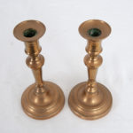 Pair of French Brass Candle Holders