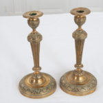 Pair of Heavy Brass 19th Century French Candles Holders