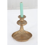 French Early 20th Century Art Nouveau Brass Candle Holder