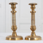 Pair of French 19th Century Brass Candle Holders