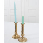 Set of 2 French 19th Century Brass Candle Holders